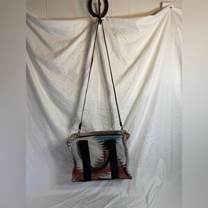 Woven Southwest Pattern Crossbody Tote Bag in Multi-Color
